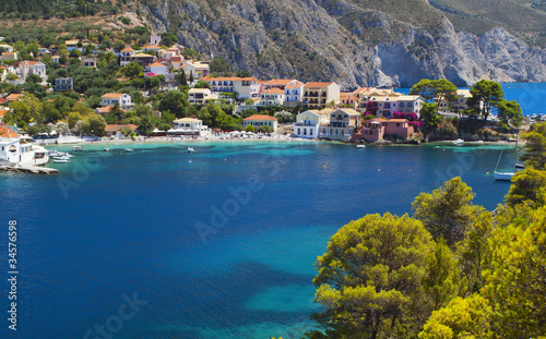 Traditional fishing village of Assos at Kefalonia in Greece