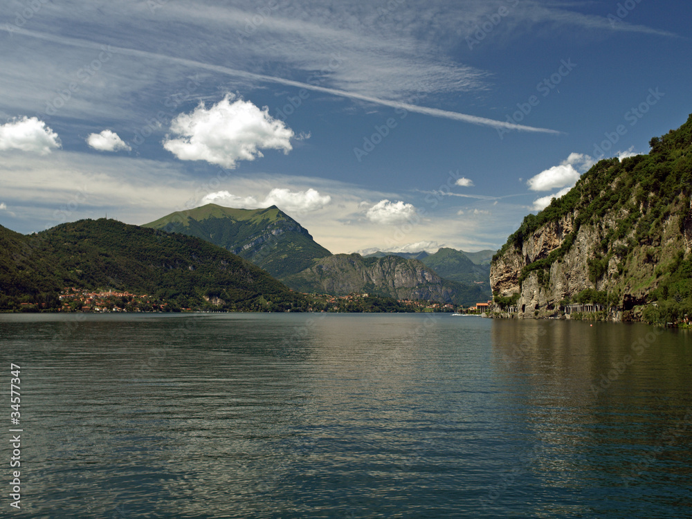 Grandeur view of famous lake como, italy