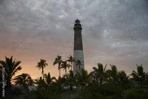 Tropical Lighthouse at Sunset