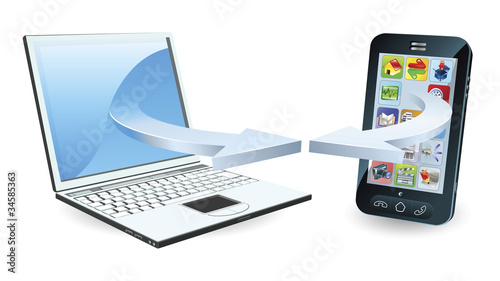Laptop and smartphone commu...