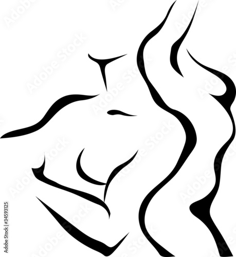Abstract sketch of couple