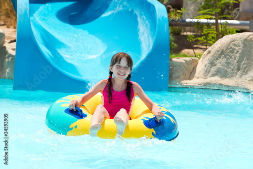 Girl playing in pool