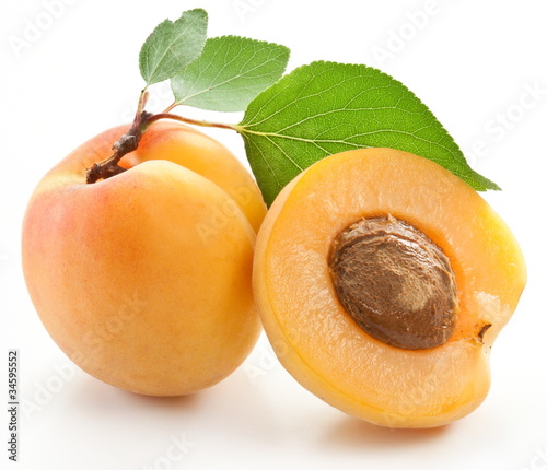Apricots with leaves