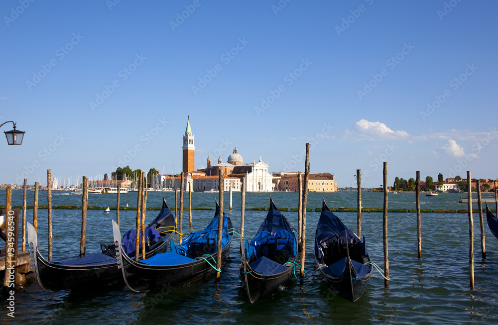 traditional boats in venice italy