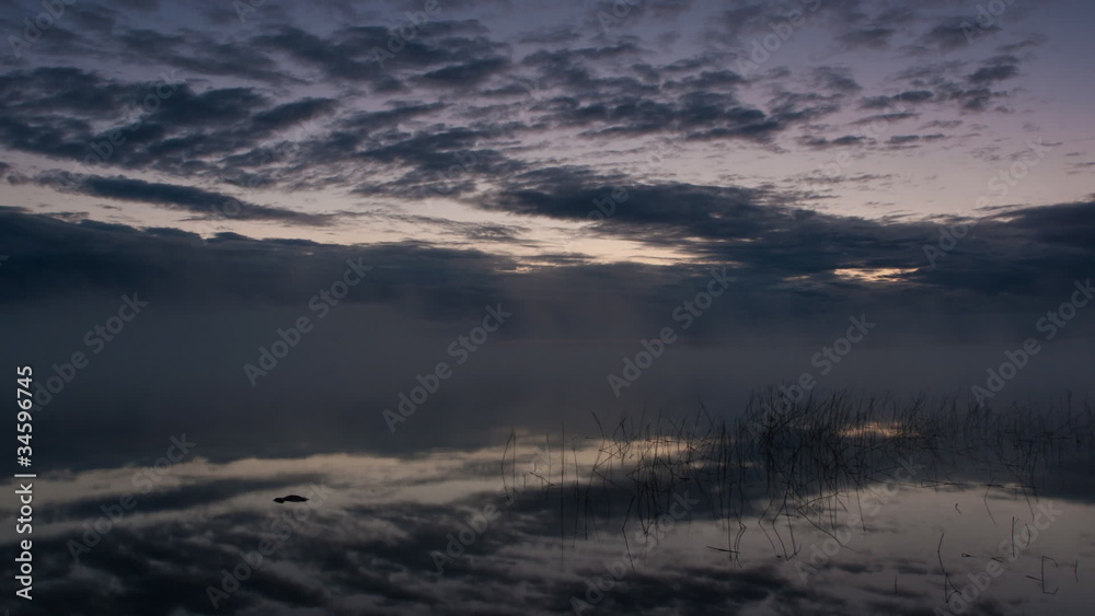 clouds over the lake, timelapse clouds over the lake, timelapse