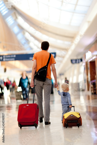 family in the airport