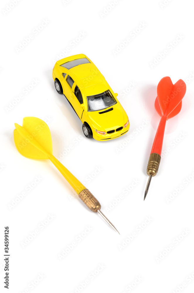 Dart and toy car Dart and toy car