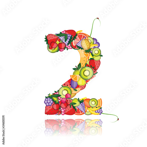 Number two made from fruits. See others in my gallery