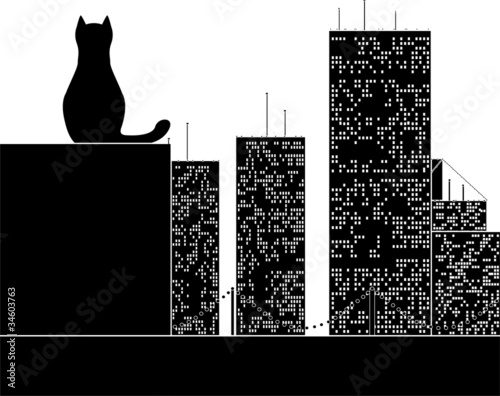 big city cat. stencil
