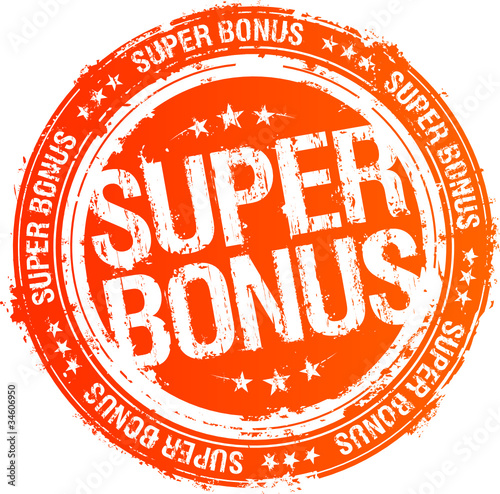 Super bonus vector rubber stamp.