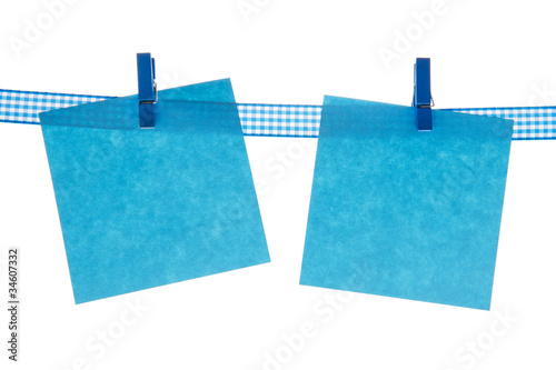 Blue memo sheets photo