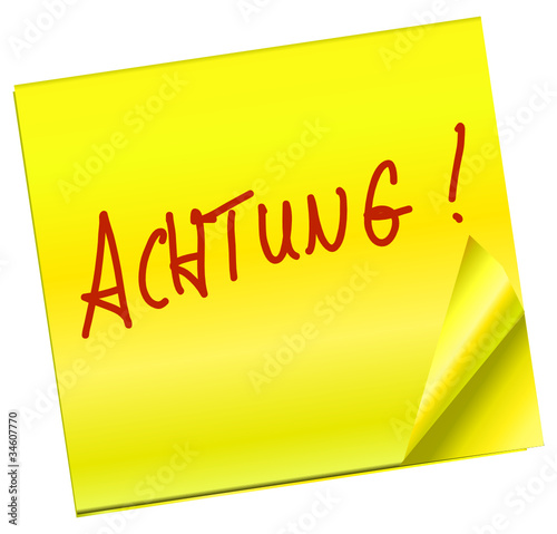 Haftnotiz - Achtung