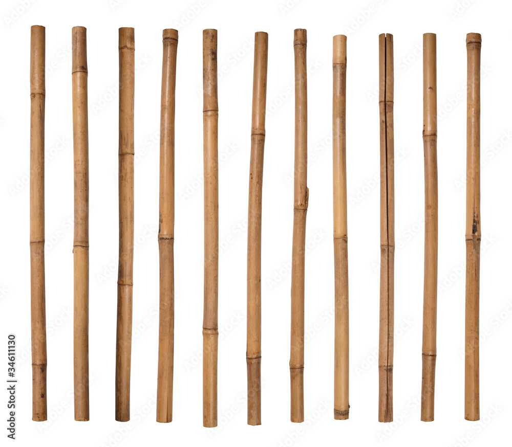 Fototapeta premium Bamboo sticks isolated on white