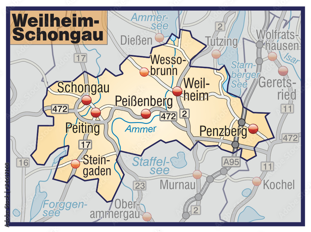Fototapeta premium Landkreis Weilheim-Schongau Variante7