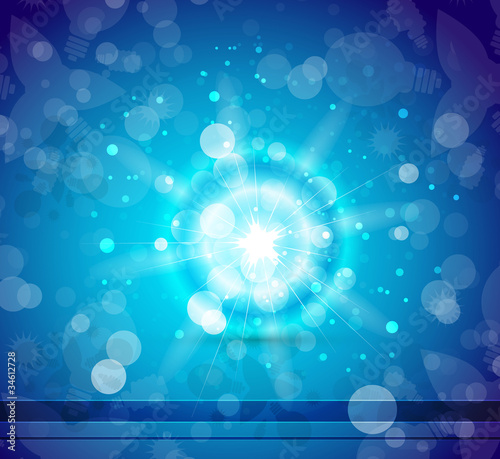 Vector blue shiny abstract background