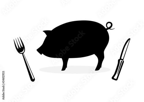 Silhouette of pig