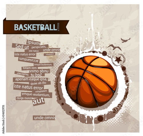 Grunge basketball illustration.