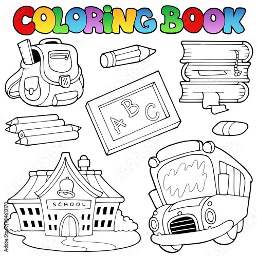 Coloring book school collection 1