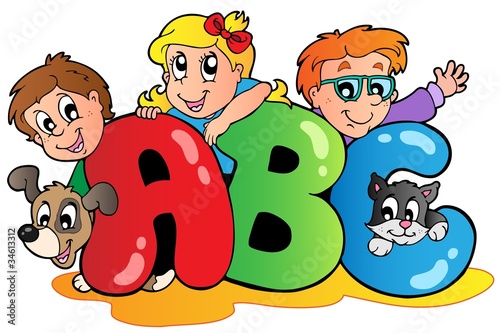School theme with ABC leters