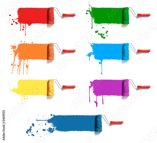 Fototapeta Naklejka Na Ścianę i Meble -  color paint rollers