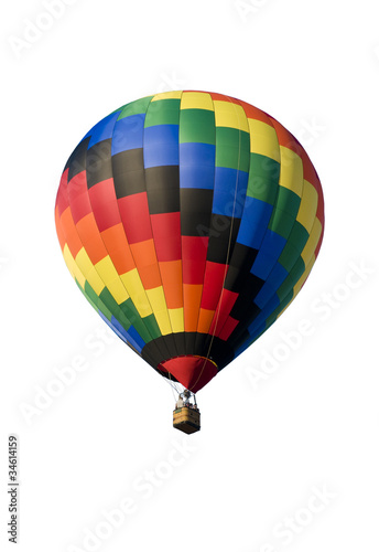 Colorful hot-air balloon on white