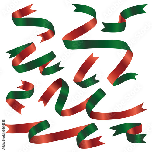set of christmas ribbon