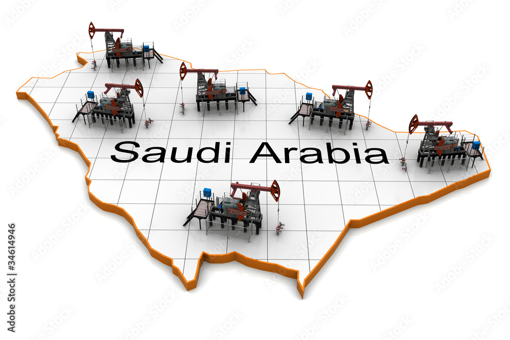 Ksa Rigs Map Oil pump-jacks on a map of Saudi Arabia Stock Illustration | Adobe Stock
