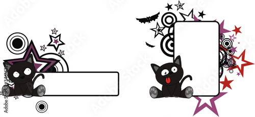 black cat halloween cartoon copyspace