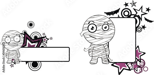 mummy hallooween cartoon copyspace