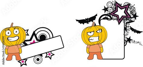 pumpkin cartoon hallooween copyspace