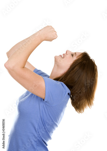 casual woman in blue