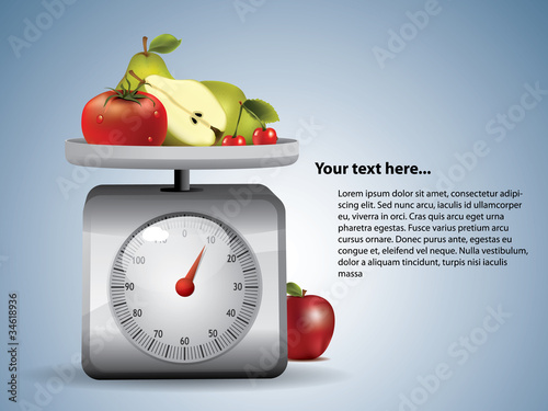 Kitchen Scale with fruits