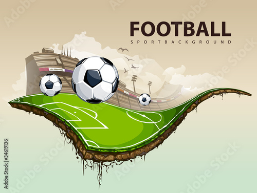 Vector illustration of surreal soccer field