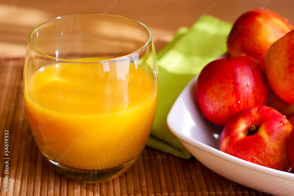 Glass of peach juice Glass of peach juice