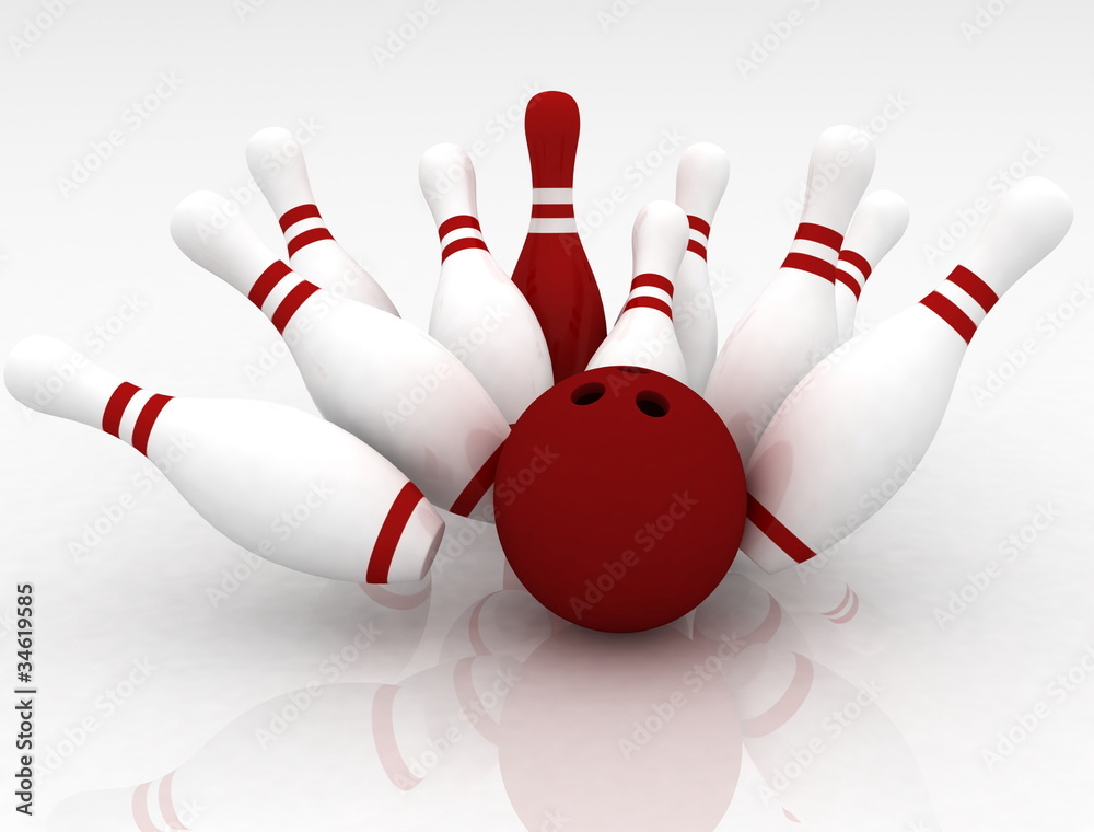 3d render of bowling on white background 3d render of bowling on white background