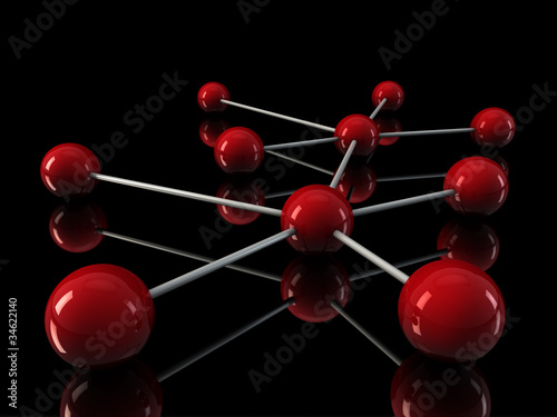 3d chrome red network