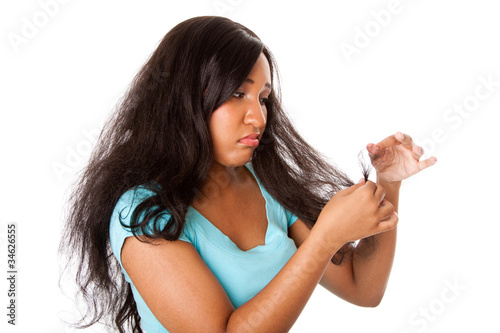 Canvas Print Split hair tips