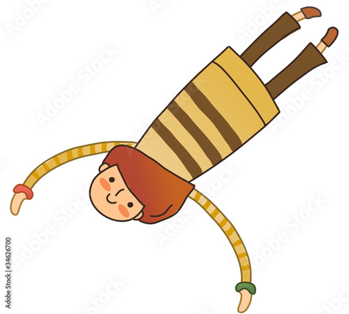 Side view of boy flying