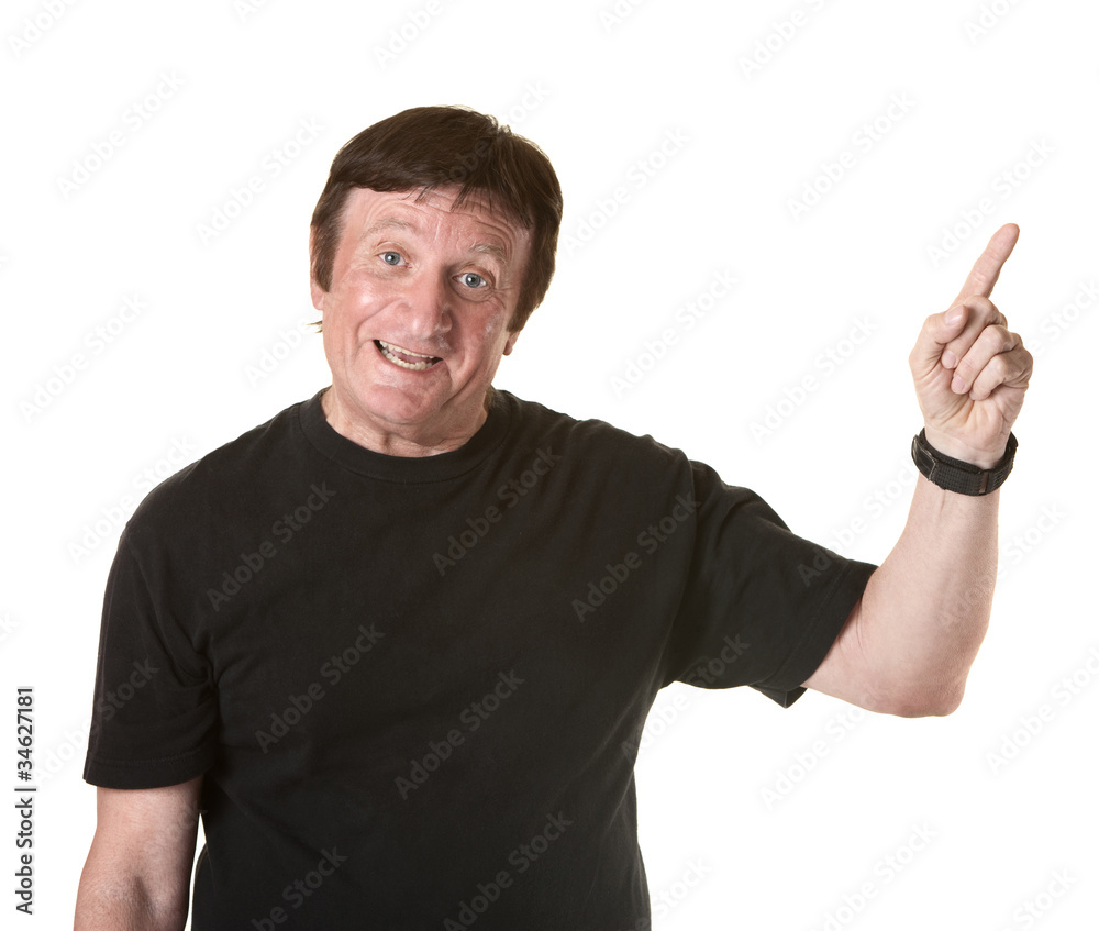 Happy Man Points Finger Happy Man Points Finger