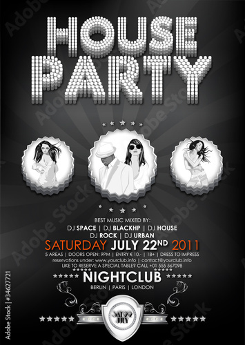 Partyflyer Black & White