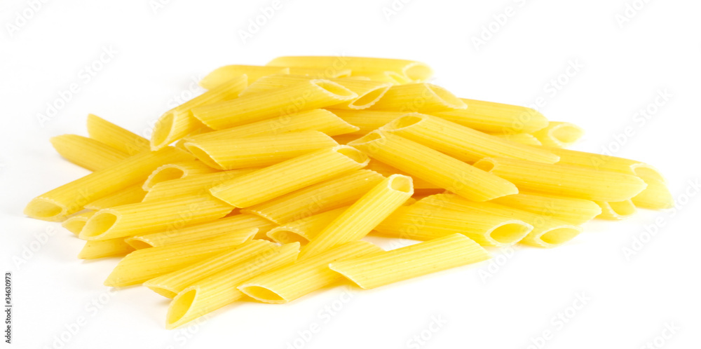 dried italian pasta on white background dried italian pasta on white background