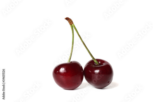 Appetizing cherry on a white background