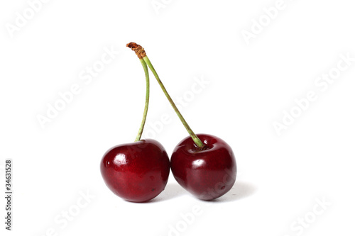 Appetizing cherry on a white background