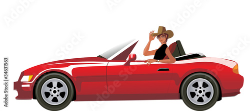 Side view of man sitting in car