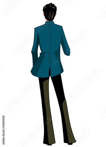 Rear view of man standing