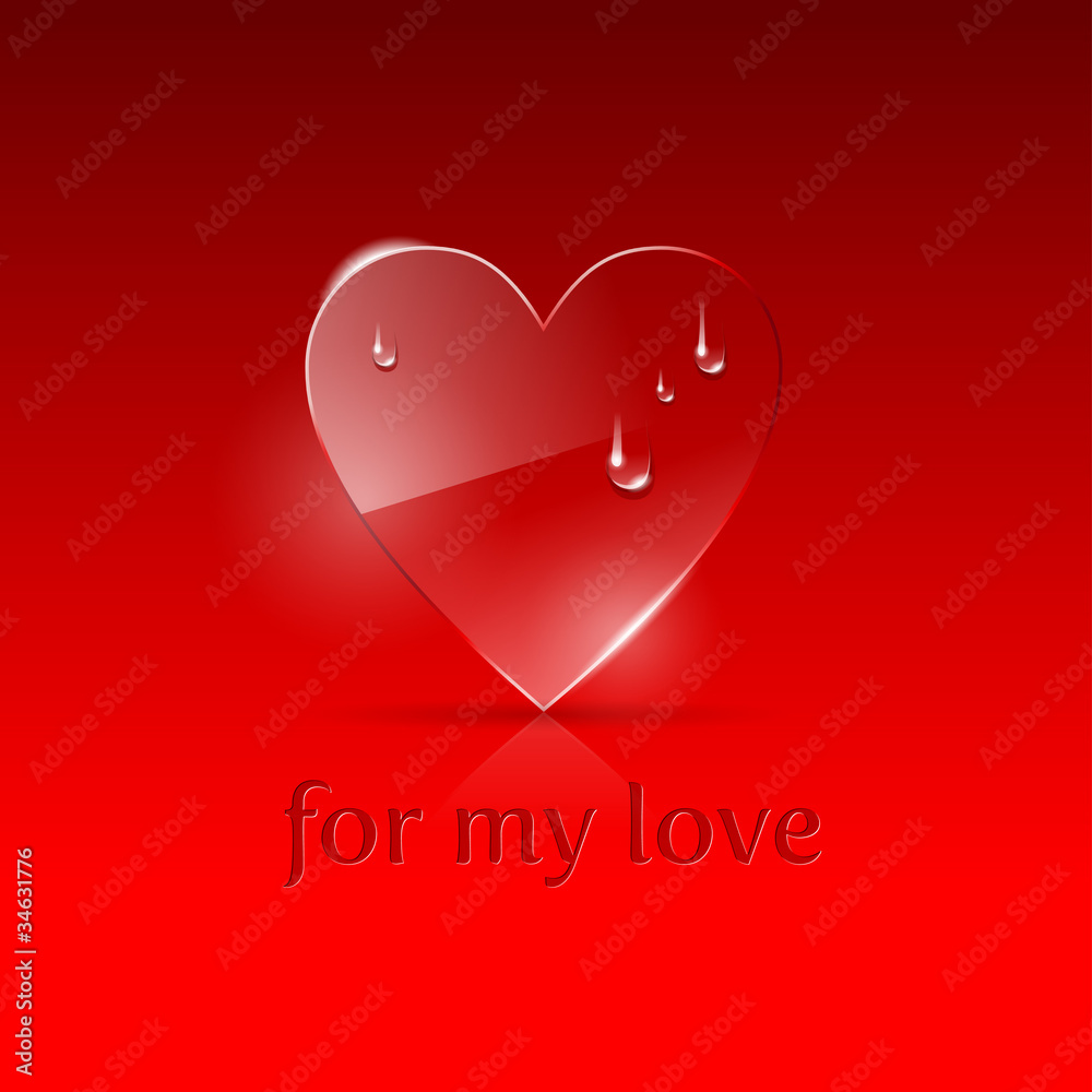 Vector illustration with glass heart