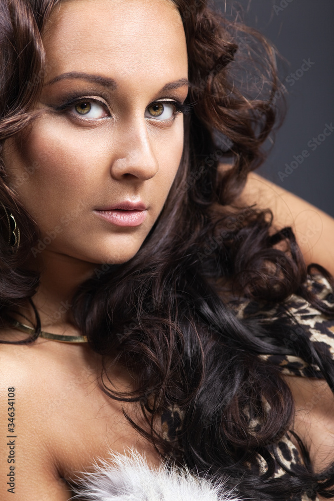 Beauty woman in lingerie close-up portrait Beauty woman in lingerie close-up portrait