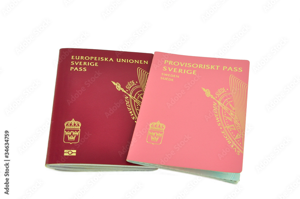 swedish passports isolated on a white background swedish passports isolated on a white background