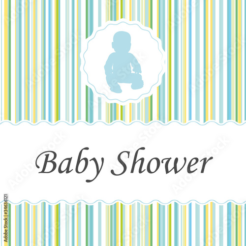 Baby shower invitation. Boy design.