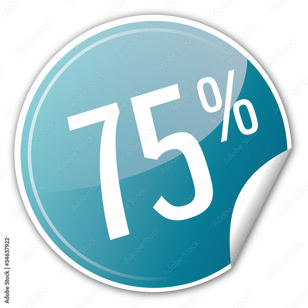 Button Rabatt - bis 75% prozent sparen reduziert blau Button Rabatt - bis 75% prozent sparen reduziert blau